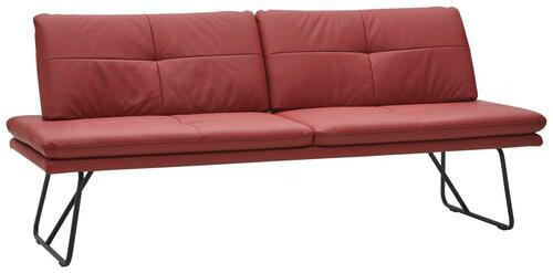 SITZBANK 208/90/74 cm Echtleder Rot, Schwarz Metall  - Rot/Schwarz, Design, Leder/Metall (208/90/74cm) - Dieter Knoll