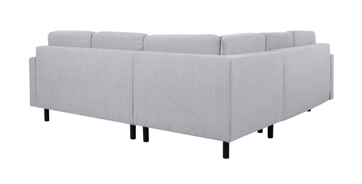 ECKSOFA in Hellgrau  - Buchefarben/Hellgrau, Design, Holz/Textil (242/242cm) - MID.YOU