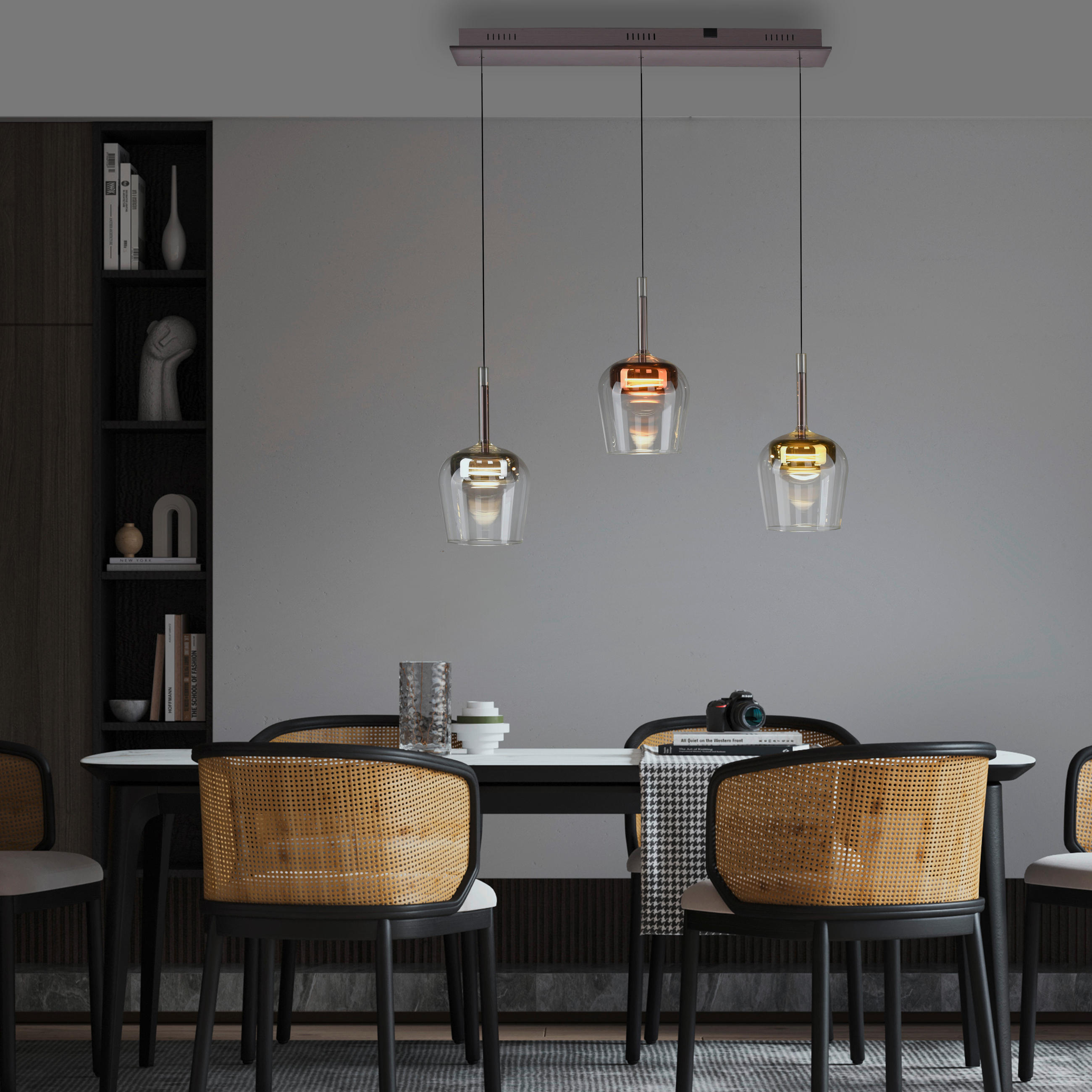 LED-HÄNGELEUCHTE 93/21/200 cm Kompatibel mit ZigBee - Silberfarben/Goldfarben, Design, Kunststoff/Metall (93/21/200cm) - Paul Neuhaus