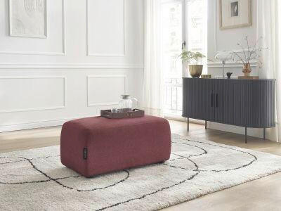 HOCKER ATILLA Flachgewebe Rot  - Rot/Schwarz, MODERN, Kunststoff/Textil (92/44/48cm)