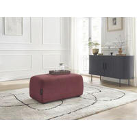 HOCKER ATILLA Flachgewebe Rot  - Rot/Schwarz, MODERN, Kunststoff/Textil (92/44/48cm)