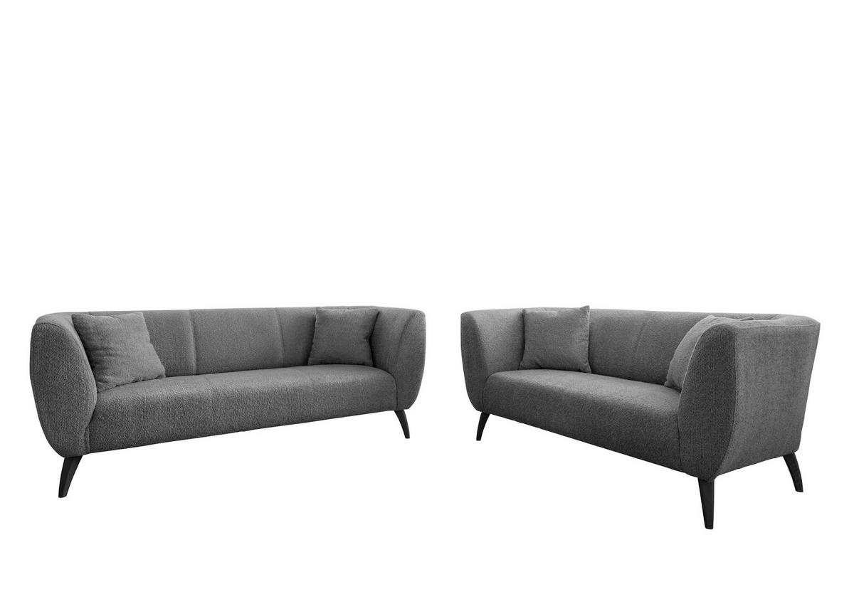 2-SITZER-SOFA in Bouclé Anthrazit  - Anthrazit/Schwarz, Modern, Holz/Textil (172/83/88cm) - MID.YOU