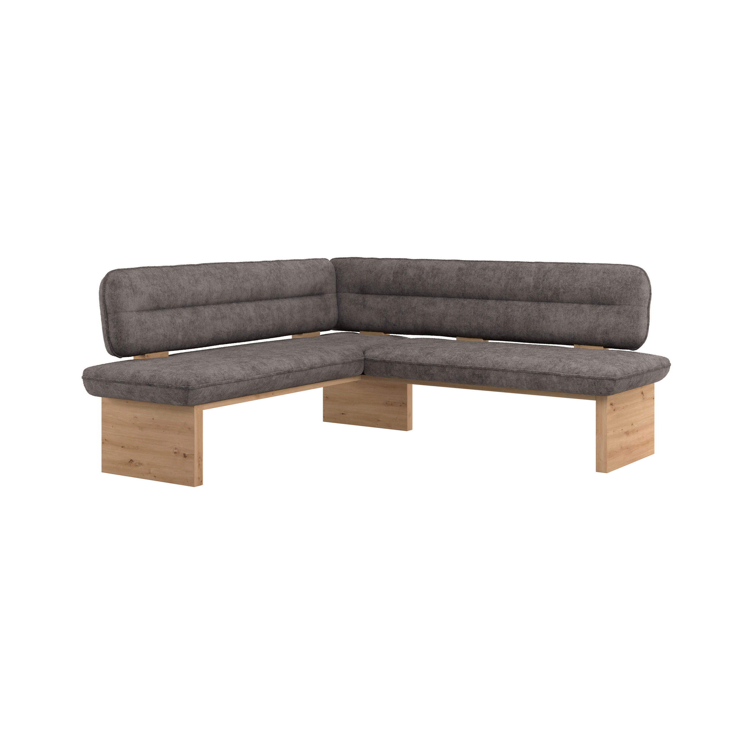ECKBANK 170/212 cm Webstoff Grau Eiche Sperrholz   - Eichefarben/Grau, KONVENTIONELL, Holz/Textil (170/212cm) - James Wood