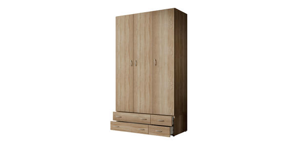 DREHTÜRENSCHRANK in Sonoma Eiche - Alufarben/Sonoma Eiche, KONVENTIONELL, Holzwerkstoff/Kunststoff (121/176/51cm) - Carryhome