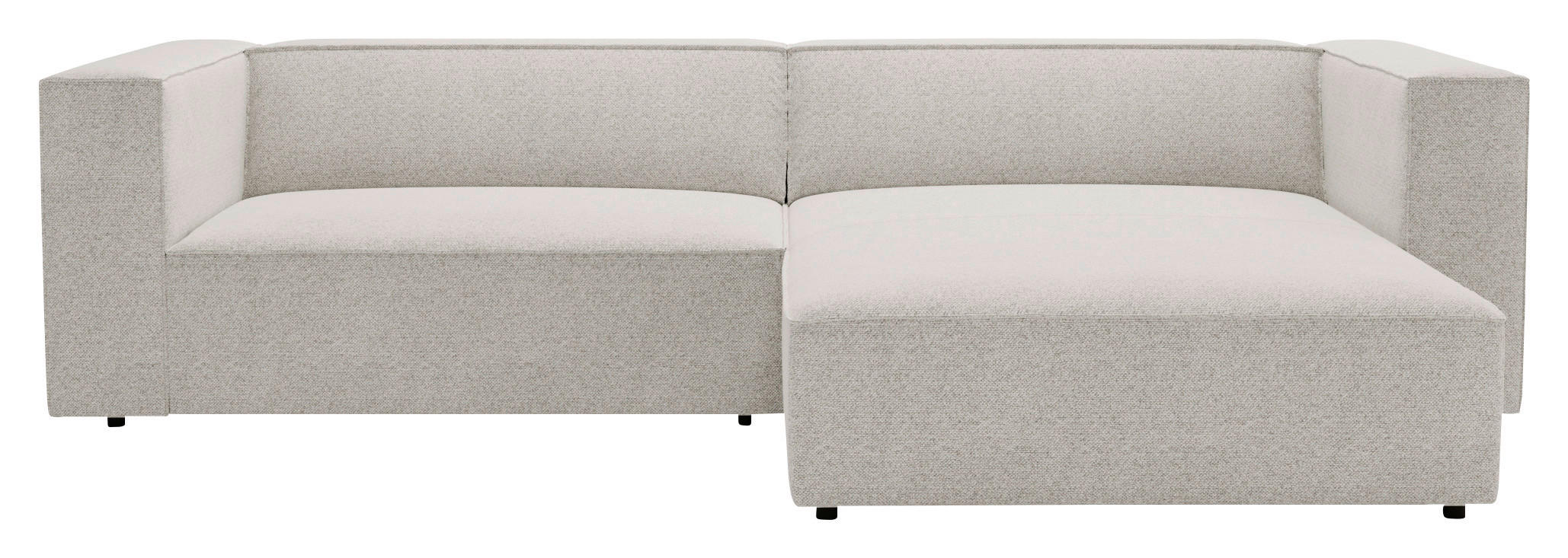 ECKSOFA Hellgrau Flachgewebe  - Hellgrau/Schwarz, Design, Kunststoff/Textil (278/174cm) - Livetastic