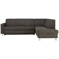 ECKSOFA Flachgewebe Grau  - Chromfarben/Grau, Design, Kunststoff/Textil (256/198cm) - Xora