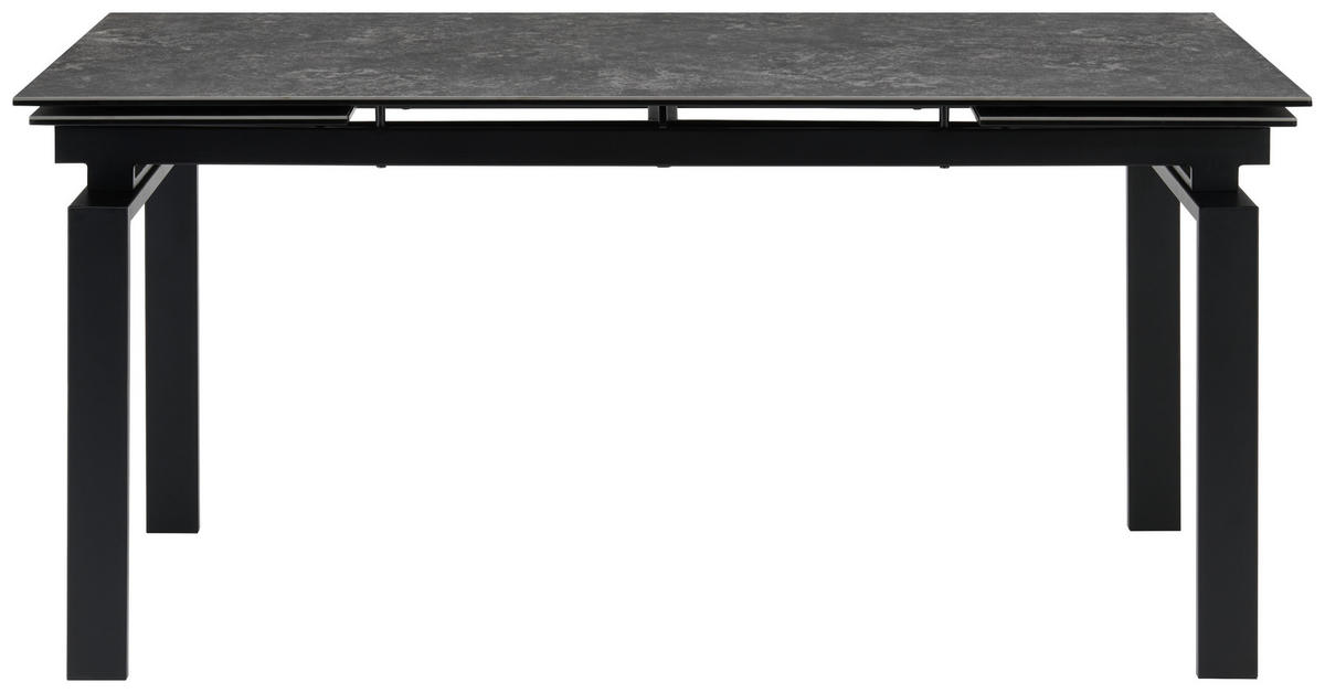 ESSTISCH Schwarz, Dunkelgrau rechteckig  ausziehbar  - Dunkelgrau/Schwarz, MODERN, Keramik/Metall (160/85/76cm) - Livetastic