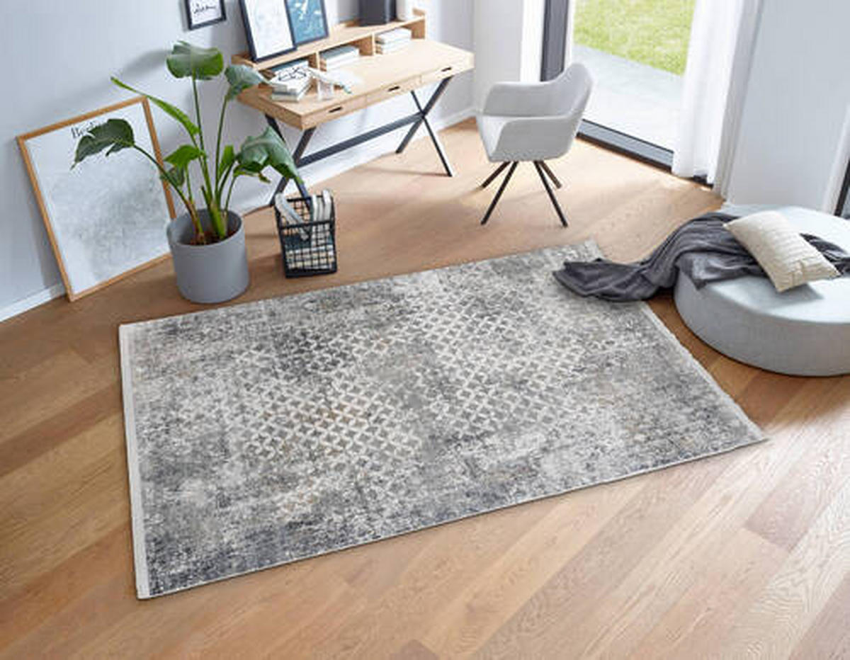 WEBTEPPICH 80/150 cm Positano Grau, Goldfarben  - Goldfarben/Grau, Design (80/150cm) - Novel