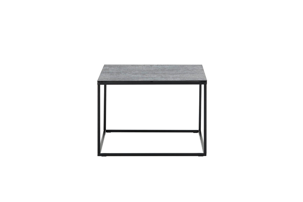 COUCHTISCH Sicherheitsglas 60/60/45 cm quadratisch Grau, Schwarz  - Schwarz/Grau, Design, Glas/Metall (60/60/45cm) - Xora
