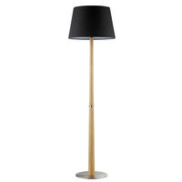 STEHLEUCHTE Timber 40/141 cm  - Schwarz/Nickelfarben, Natur, Textil/Metall (40/141cm)