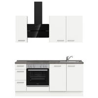 KÜCHENLEERBLOCK 180 cm   in Grau, Weiß  - Edelstahlfarben/Weiß, MODERN, Holzwerkstoff/Metall (180cm) - Nobilia