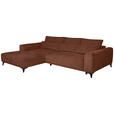 ECKSOFA  in Chenille Rostfarben  222/279 cm  - Rostfarben/Schwarz, KONVENTIONELL, Kunststoff/Textil (222/279cm) - Hom`in