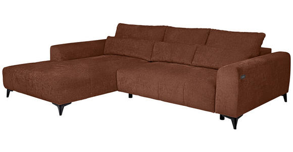 ECKSOFA  in Chenille Rostfarben  222/279 cm  - Rostfarben/Schwarz, KONVENTIONELL, Kunststoff/Textil (222/279cm) - Hom`in