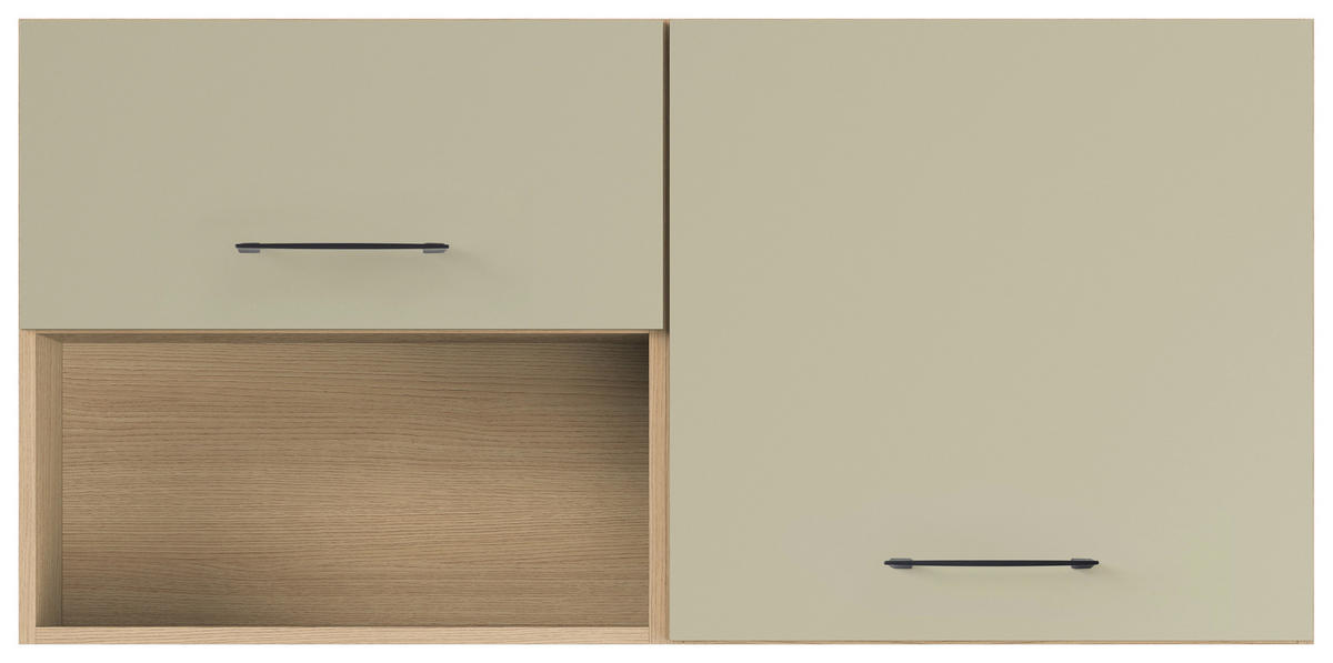 KÜCHENOBERSCHRANK 120/57,9/35,6 cm  in Eichefarben, Salbeigrün  - Eichefarben/Salbeigrün, Basics, Holzwerkstoff/Metall (120/57,9/35,6cm) - Impuls
