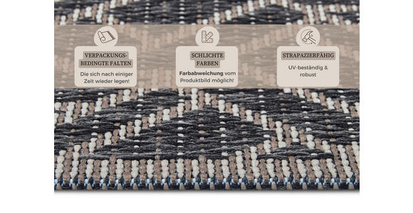 OUTDOORTEPPICH 190/290/290 cm Clyde Grau, Champagner - Champagner/Grau, Design, Kunststoff/Textil (190/290/290cm) - Novel