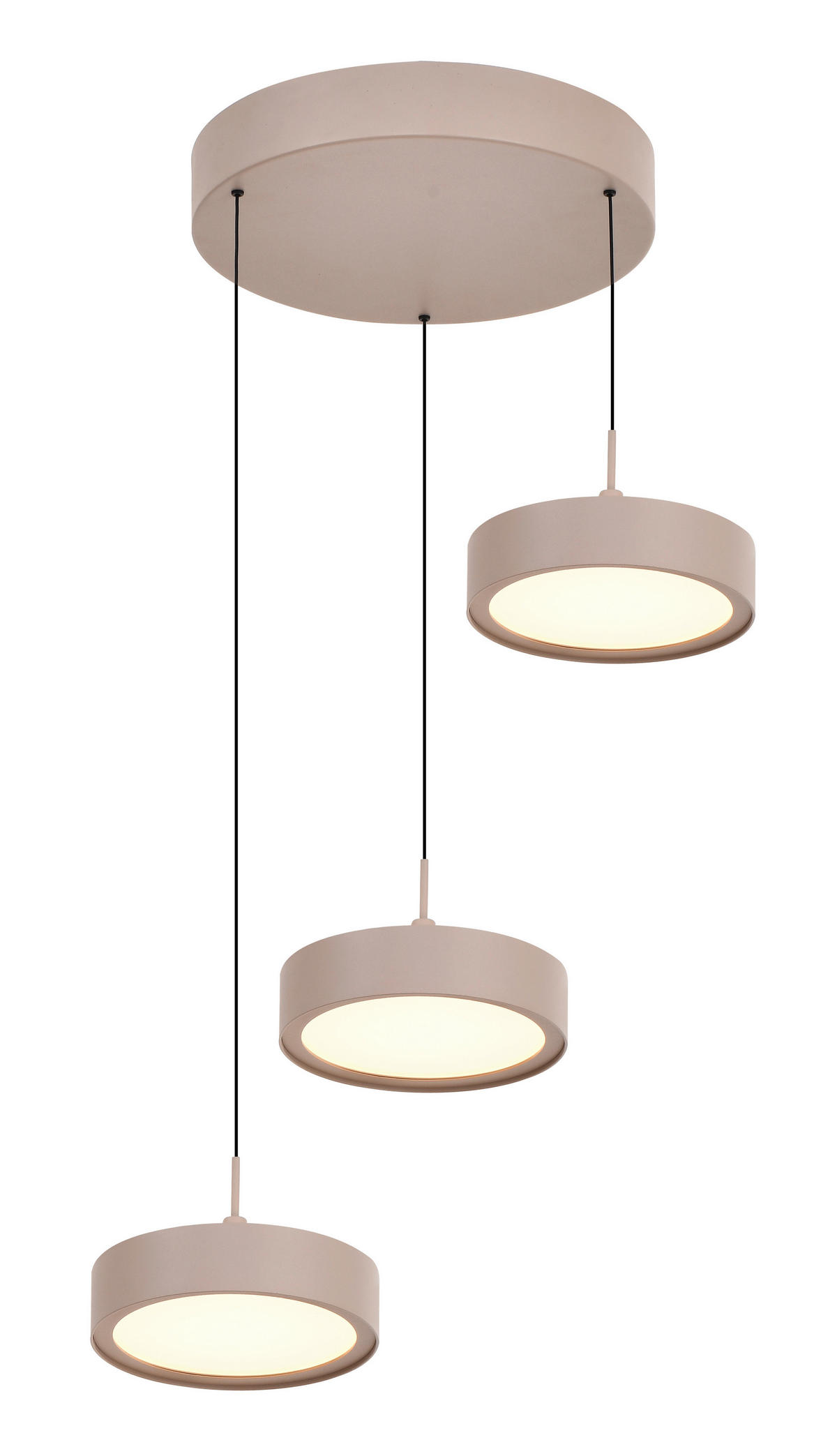 LED-HÄNGELEUCHTE Valensole 42,5/150/42,5 cm  - Sandfarben, Design, Metall (42,5/150/42,5cm)