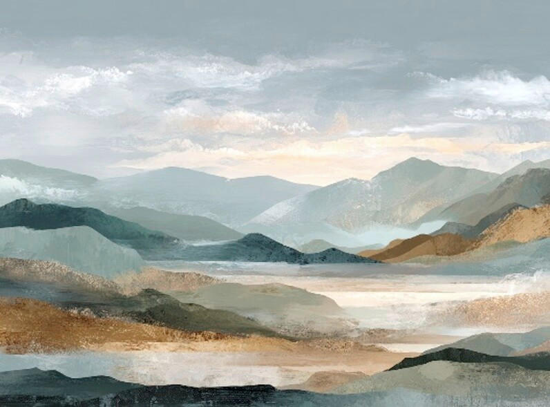 Euroart Leinwandbild Abstract Landscape II Mehrfarbig 135x100 cm