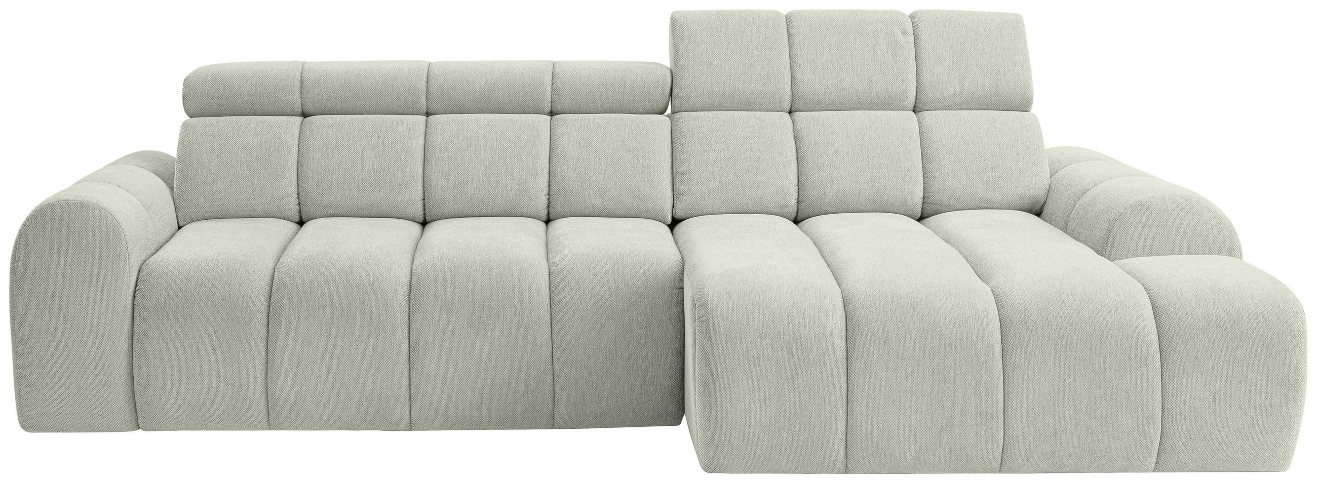 ECKSOFA Naturfarben Chenille Bettkasten, Rücken echt, Kopfteilverstellung, Sitzvorzug  - Schwarz/Naturfarben, Design, Kunststoff/Textil (290/152cm) - Stylife