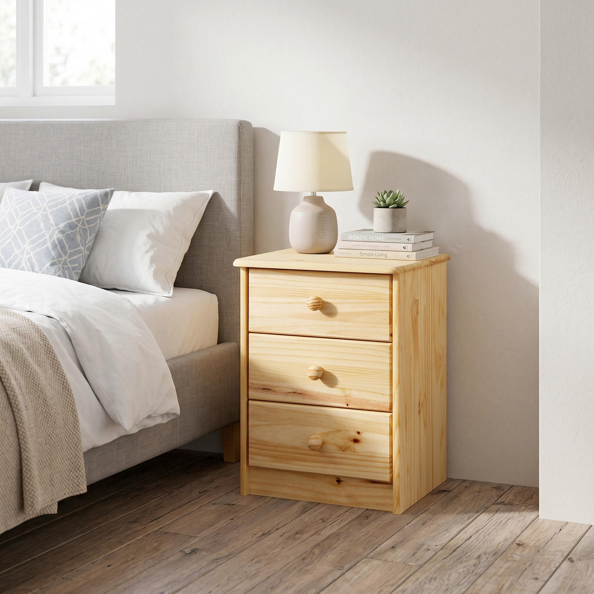 KOMMODE , 43/57/35 cm, 3 Schublade(n)  - Naturfarben, Design, Holz (43/57/35cm) - MID.YOU