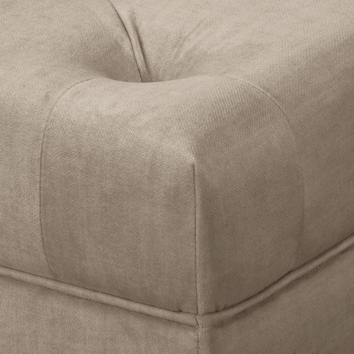 HOCKER in Textil Taupe  - Taupe/Braun, Design, Holz/Textil (96/35/62cm) - P & B