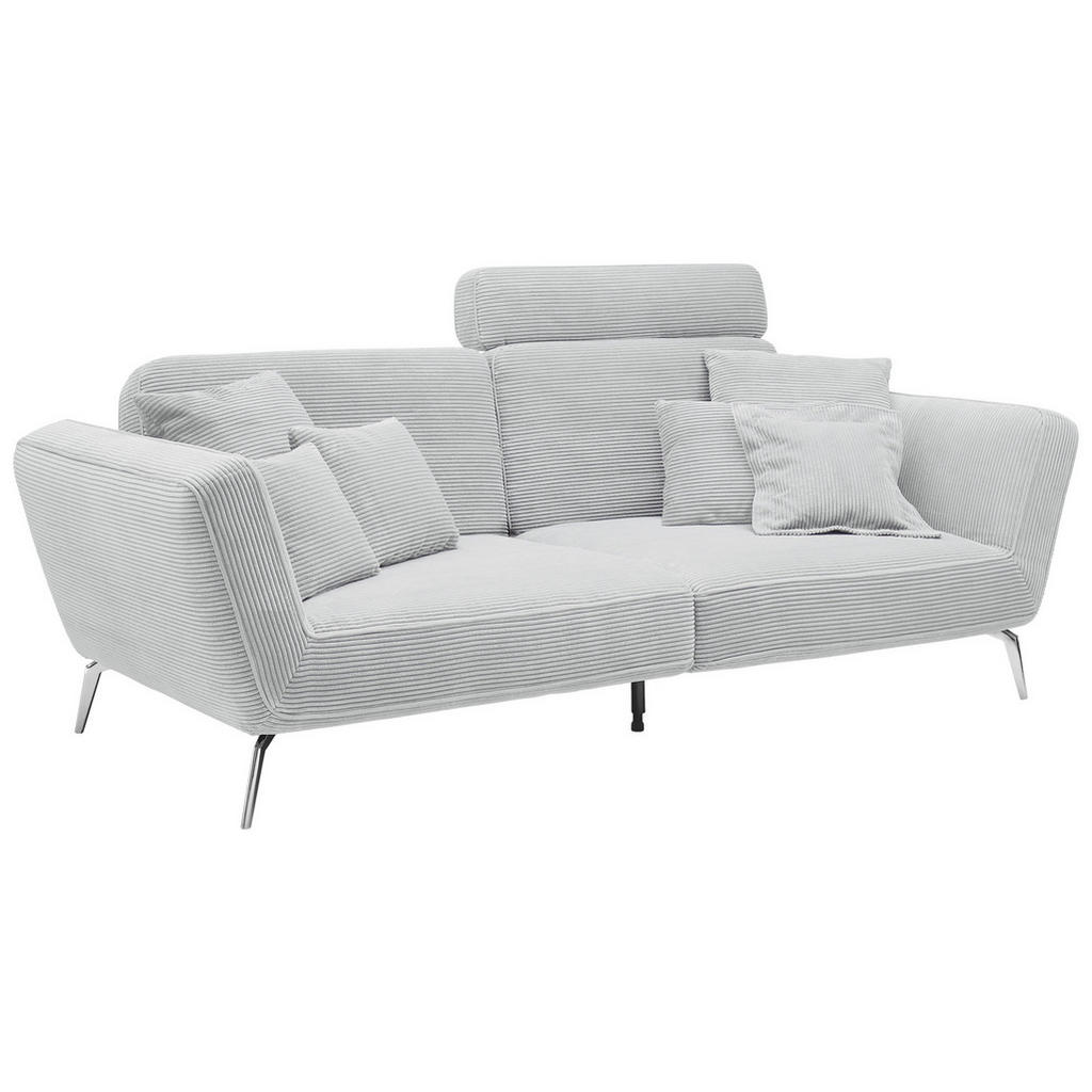 Thumbnail - SetOne by Musterring 3-Sitzer-Sofa, Silber, Textil, 260x90x125 cm, Fußauswahl, Stoffauswahl, Sitzqualitäten, Hocker erhä...