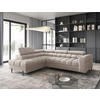 ECKSOFA in Plüsch Beige  200/276 cm  - Beige/Schwarz, Design, Textil/Metall (200/276cm) - MID.YOU