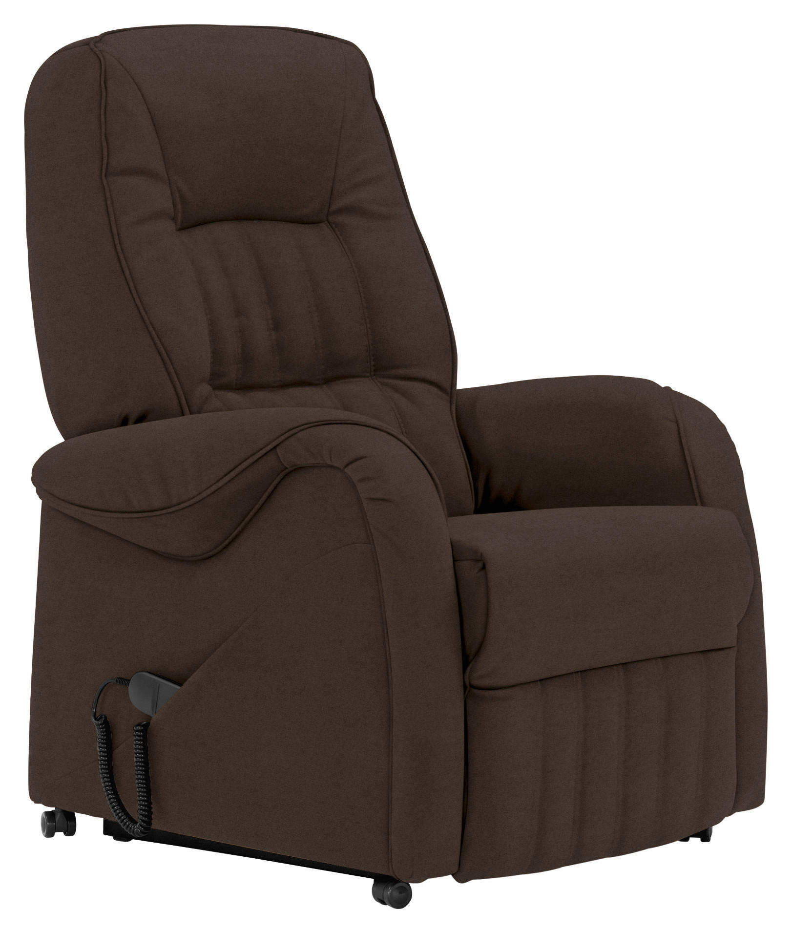 FERNSEHSESSEL  mit Relaxfunktion, Aufstehhilfe, Fußteilverstellung Mikrofaser Dunkelbraun  - Dunkelbraun/Schwarz, KONVENTIONELL, Textil (78/107/93cm) - Himolla