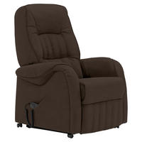 FERNSEHSESSEL  mit Relaxfunktion, Aufstehhilfe, Fußteilverstellung Mikrofaser Dunkelbraun  - Dunkelbraun/Schwarz, KONVENTIONELL, Textil (78/107/93cm) - Himolla