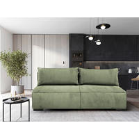 SCHLAFSOFA in Struktur Mintgrün  - Schwarz/Mintgrün, Design, Kunststoff/Textil (202/90/99cm) - MID.YOU