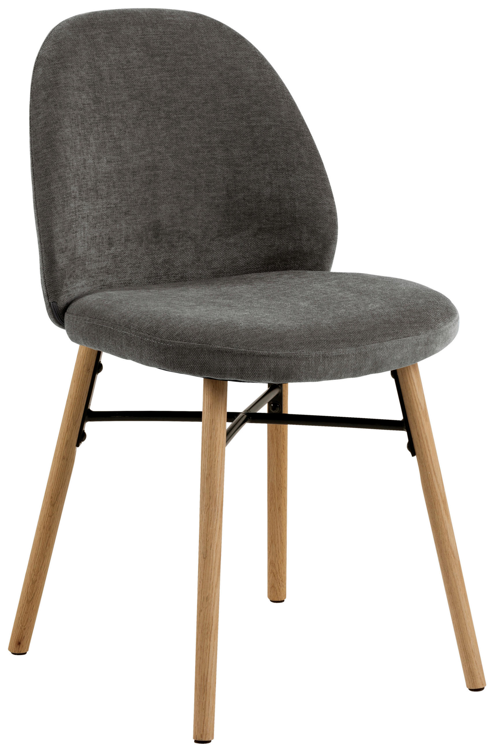 STUHL   Chenille  - Eichefarben/Grau, Design, Holz/Textil (54/82,5/56cm) - MID.YOU