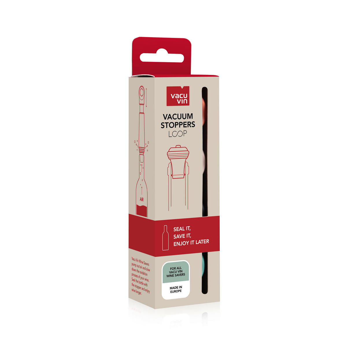 ZATVARAČ ZA VINSKE FLAŠE - žalfijazelena/antracit, Osnovno, plastika (18.2/5/3.9cm) - Vacu Vin