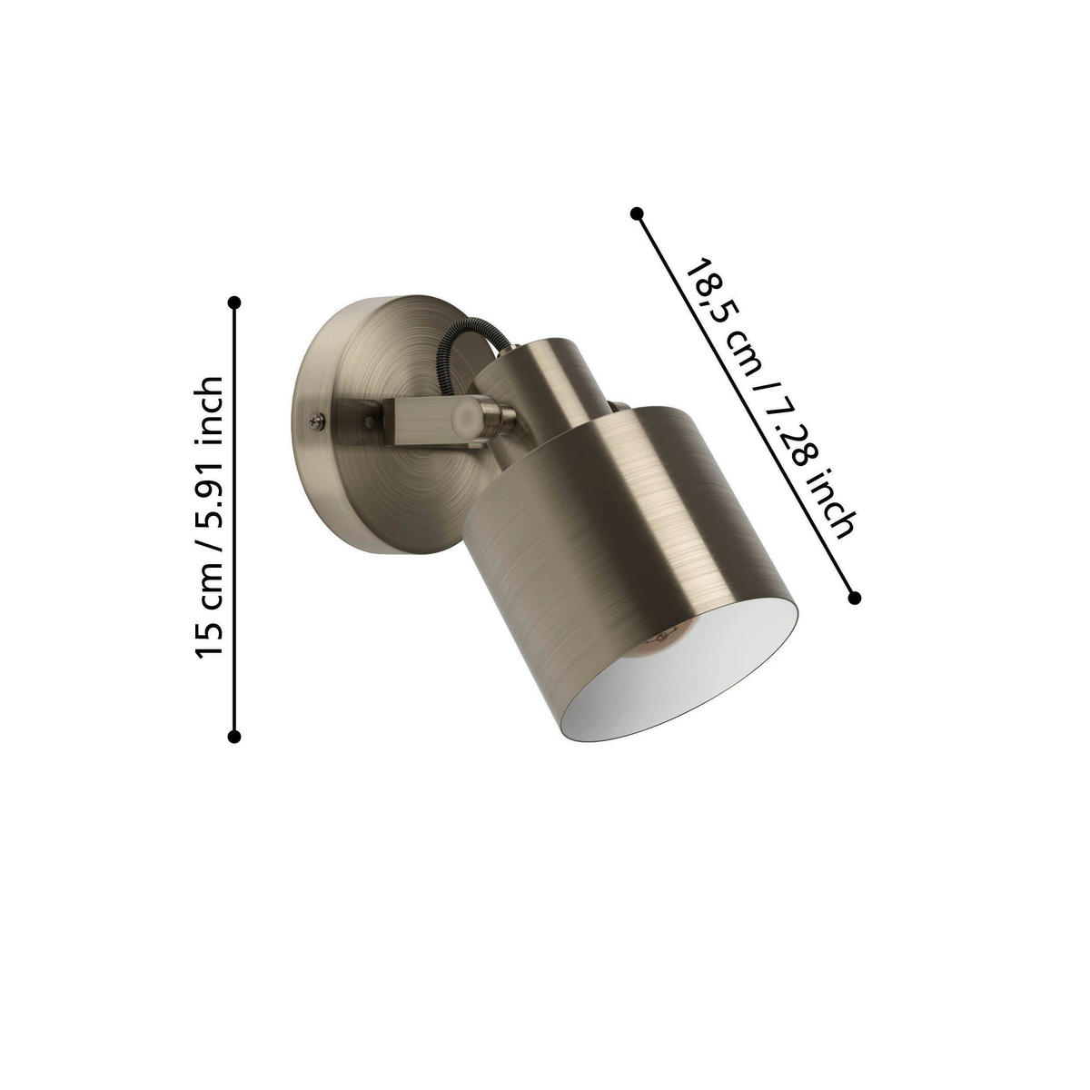 STRAHLER 18,5/11/21 cm   - Goldfarben/Creme, Design, Metall (18,5/11/21cm) - Eglo