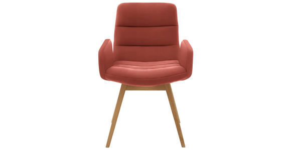 ARMLEHNSTUHL  in Cord  - Aprikose/Naturfarben, Design, Holz/Textil (61/88/66cm) - Dieter Knoll