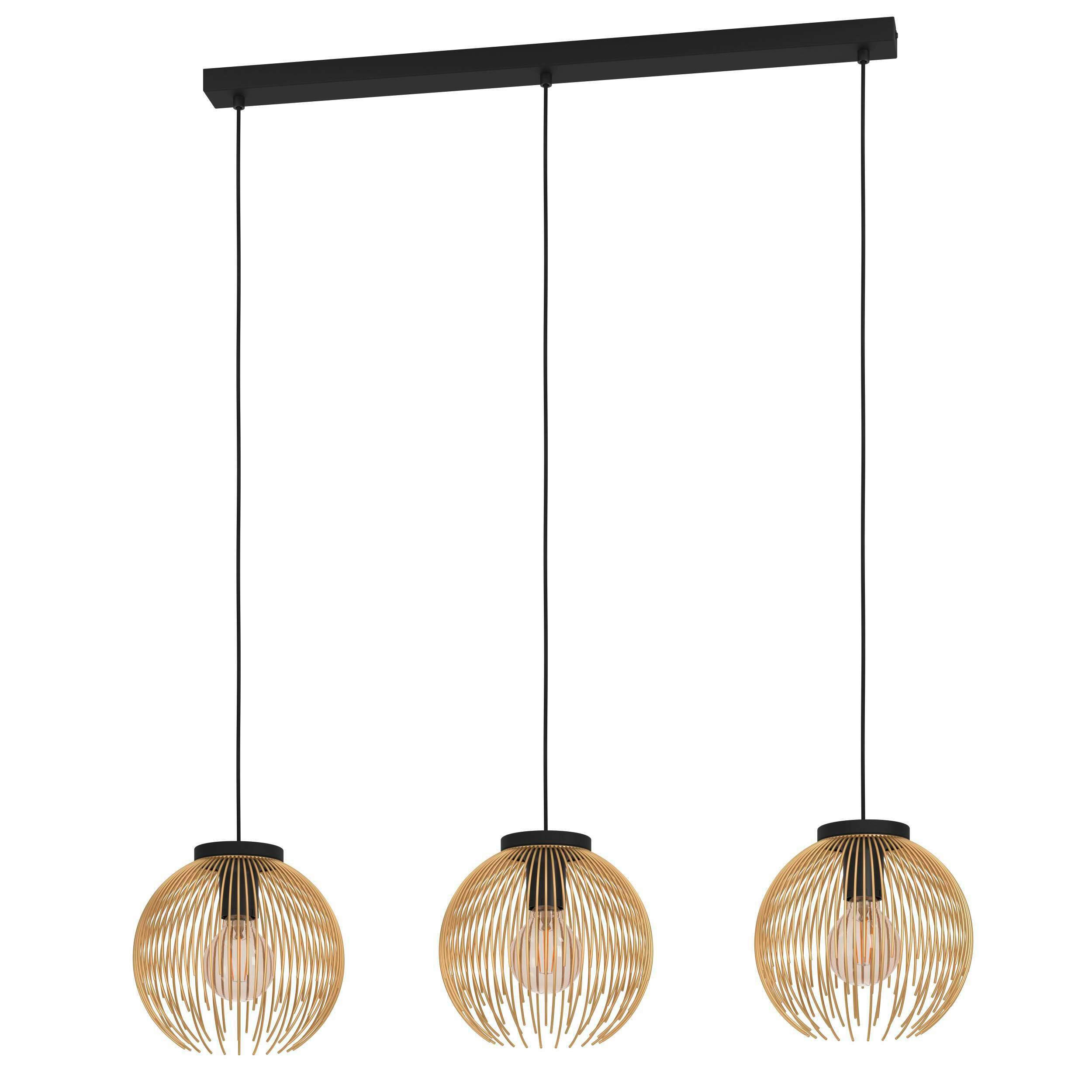 ZÁVĚSNÉ SVÍTIDLO, 93,5/23,5/110 cm - černá/barvy zlata, Design, kov (93,5/23,5/110cm) - Eglo