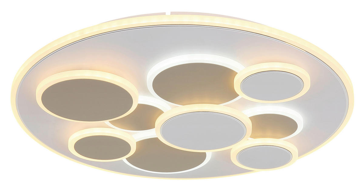 LED-DECKENLEUCHTE Monty 48,5/6 cm  - Sandfarben/Opal, Design, Kunststoff/Metall (48,5/6cm) - Globo