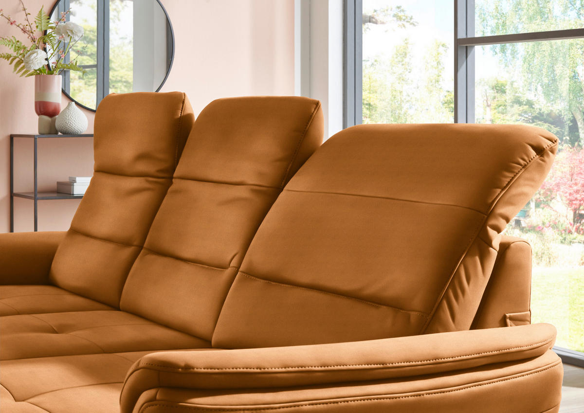 ECKSOFA in Flachgewebe Currygelb  260/181 cm  - Currygelb/Schwarz, KONVENTIONELL, Textil/Metall (260/181cm) - Beldomo Speed