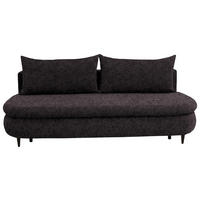 SCHLAFSOFA in Velours Dunkelbraun  - Dunkelbraun/Schwarz, Design, Holz/Textil (213/89/105cm) - Novel