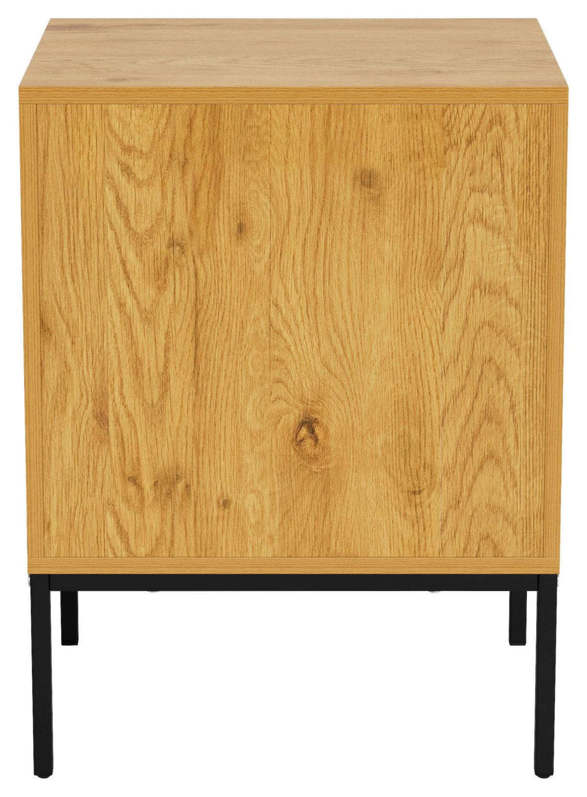 NACHTSCHRANK 46/61/40 cm  - Eichefarben/Schwarz, MODERN, Holzwerkstoff/Metall (46/61/40cm) - VanDerken