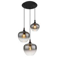 LAMPĂ SUSPENDATĂ 48/120 cm  - negru, Design, sticlă/metal (48/120cm) - Globo