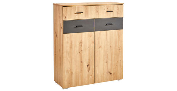 GARDEROBE 4-teilig  in 165/198/38 cm  - Anthrazit/Eiche Artisan, KONVENTIONELL, Holzwerkstoff (165/198/38cm) - Carryhome