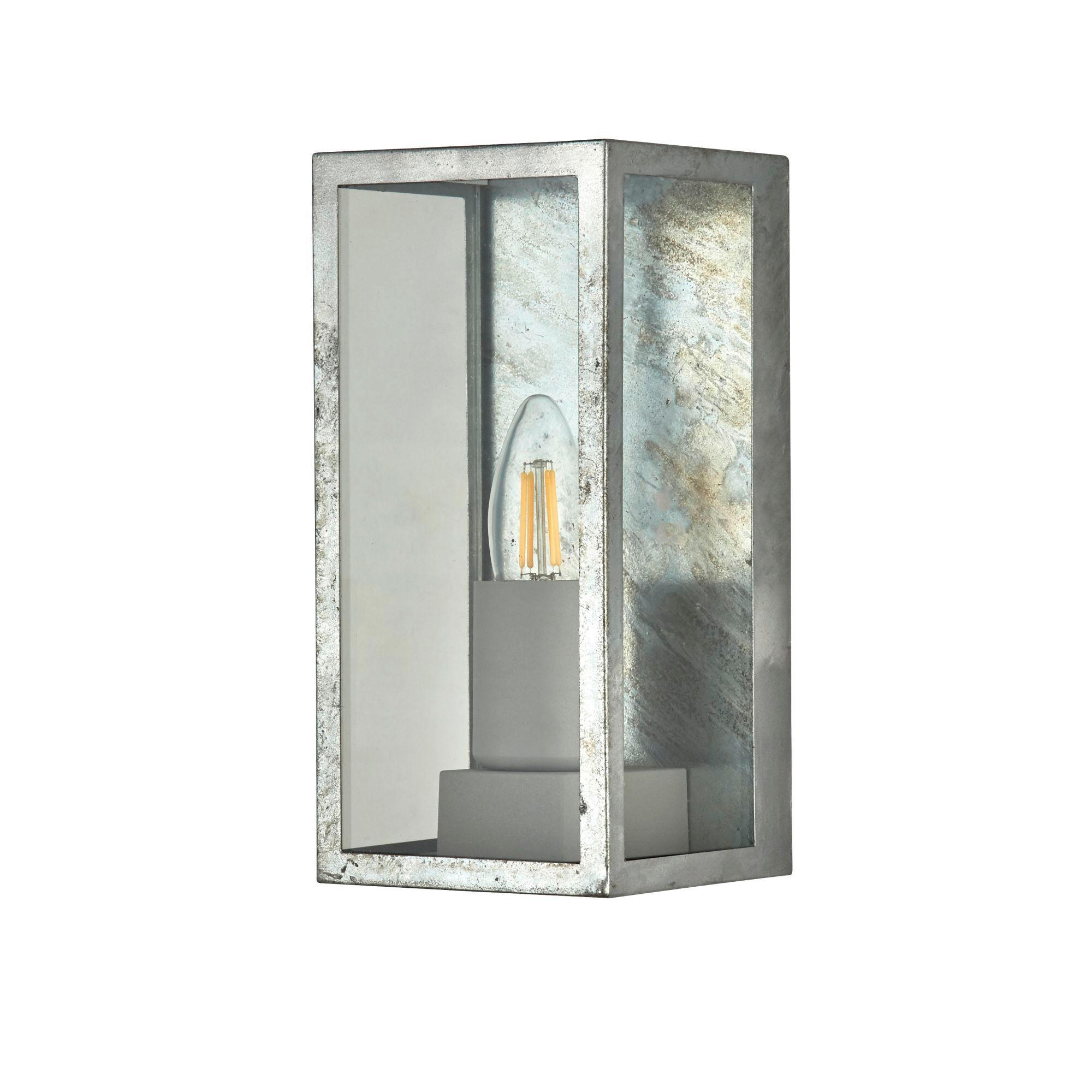 WANDLEUCHTE Box ll Outdoor 11,3/23,6 cm   - Silberfarben, Basics, Glas/Metall (11,3/23,6cm)