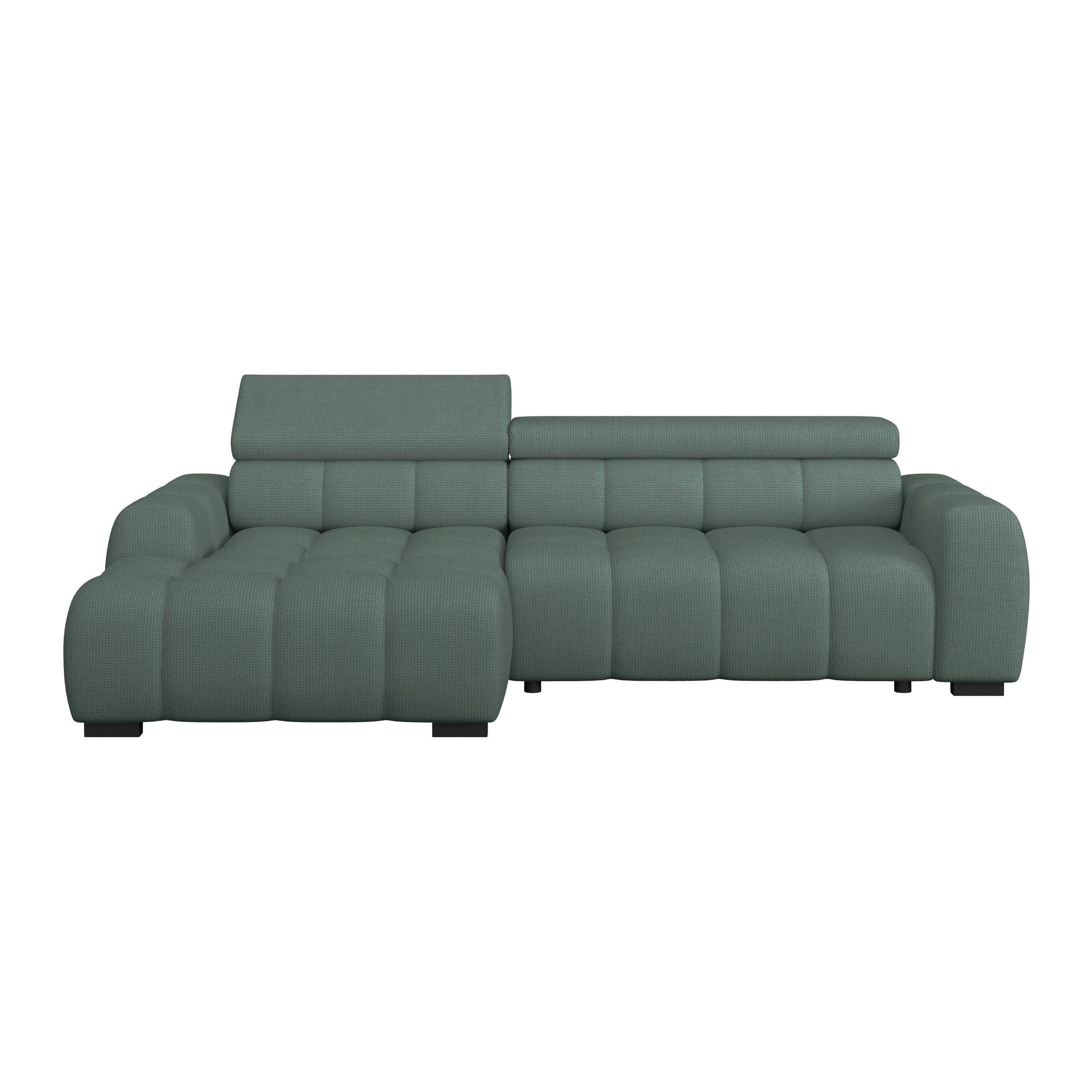 ECKSOFA Grün Webstoff  - Schwarz/Grün, Trend, Kunststoff/Textil (168/285cm) - Livetastic