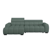 ECKSOFA Grün Webstoff  - Schwarz/Grün, Trend, Kunststoff/Textil (168/285cm) - Livetastic