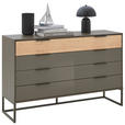 SIDEBOARD  in 141/89/43 cm  - Schieferfarben/Eichefarben, Design, Glas/Holzwerkstoff (141/89/43cm) - Dieter Knoll
