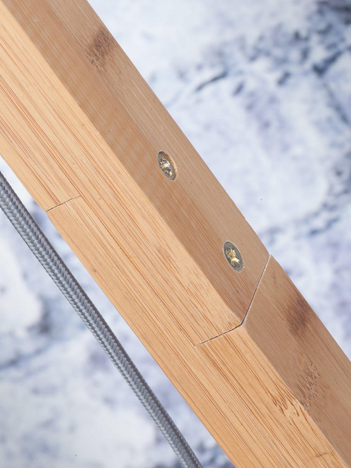STEHLEUCHTE 70/176 cm    - Dunkelgrau/Naturfarben, Design, Holz/Textil (70/176cm) - Good & Mojo