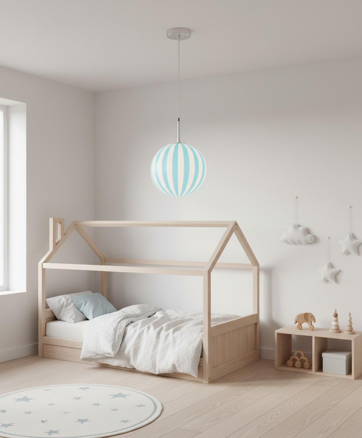 HÄNGELEUCHTE 25/120 cm    - Blau/Weiss, Design, Glas/Metall (25/120cm) - Collet's Monde