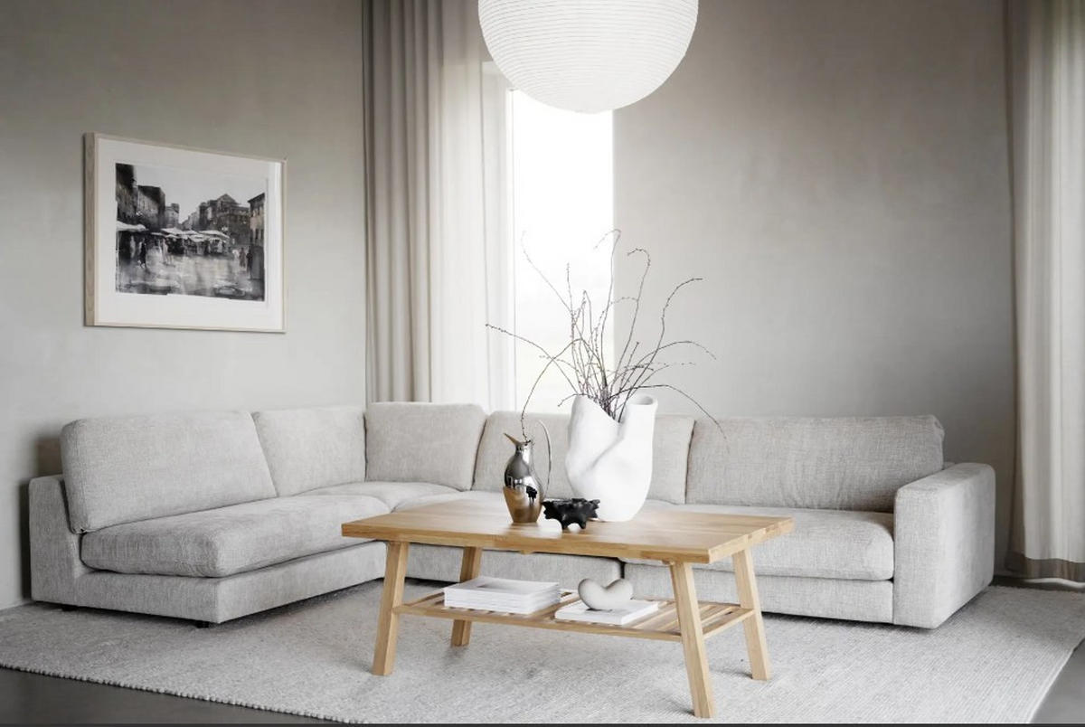 SOFFA i ljusgrå  - ljusgrå/svart, Klassisk, metall/trä (345/78/216cm) - Rowico