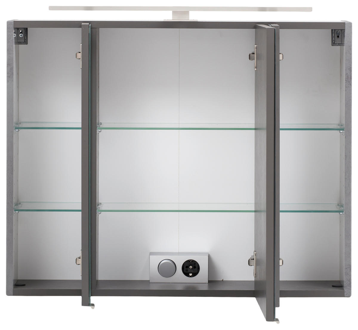 BADEZIMMER  in 80 cm  - Dunkelgrau/Grau, KONVENTIONELL, Glas/Holzwerkstoff (80cm) - Held