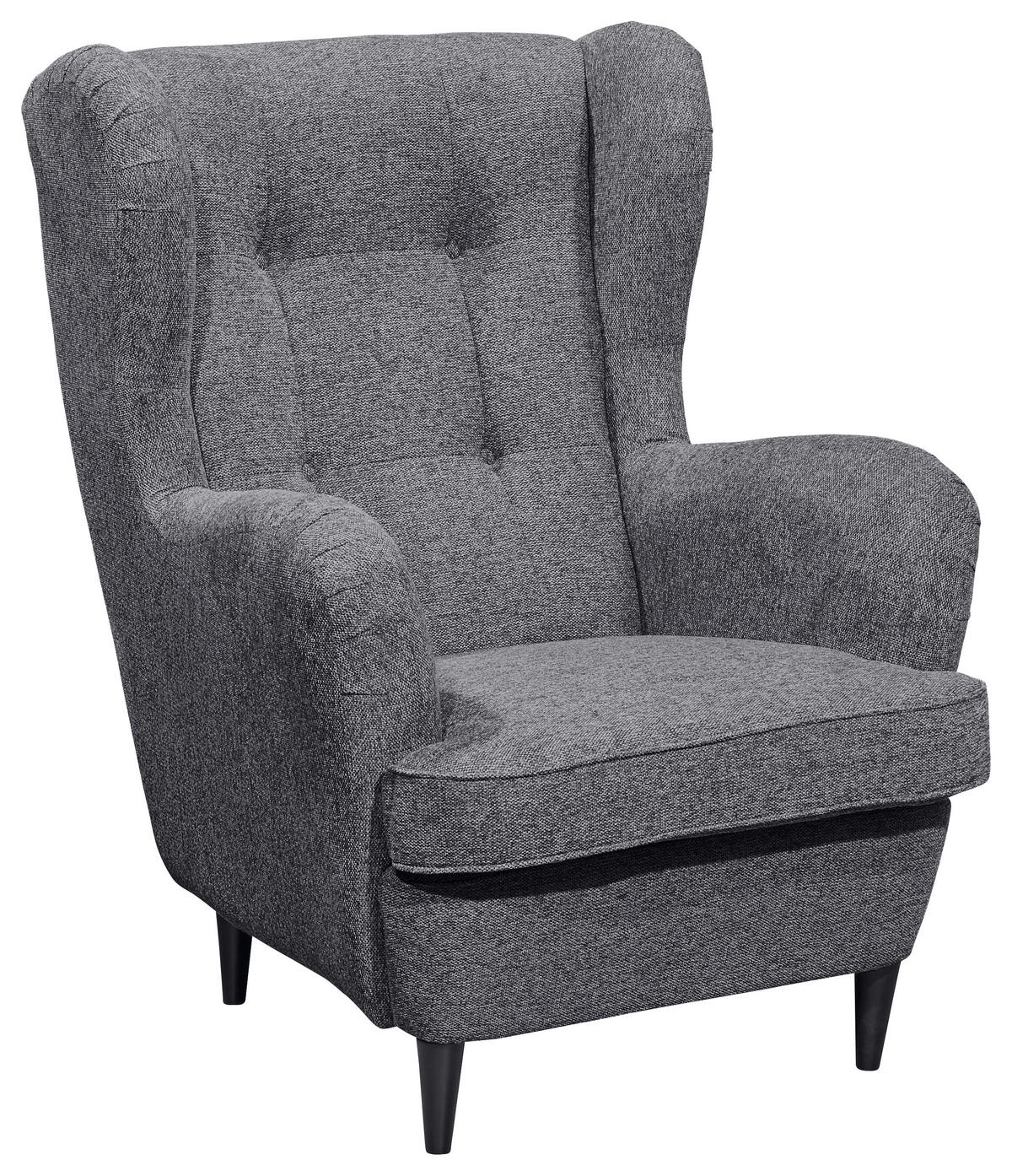 OHRENSESSEL in Webstoff Anthrazit  - Anthrazit/Schwarz, Basics, Holzwerkstoff/Textil (78/102/98cm) - MID.YOU