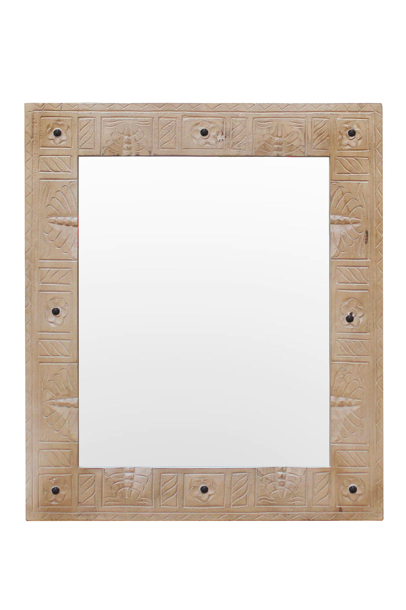 SPIEGEL 68/79/8 cm    in quadratisch  - Naturfarben, Design, Glas/Holz (68/79/8cm) - MID.YOU